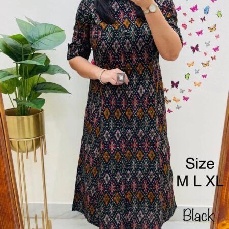 COTTON ALINE PATTERN KURTI WITH POCKET 5