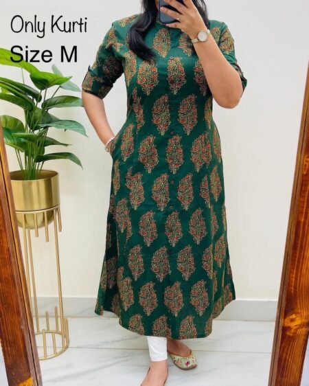 COTTON ALINE PATTERN KURTI WITH POCKET 6