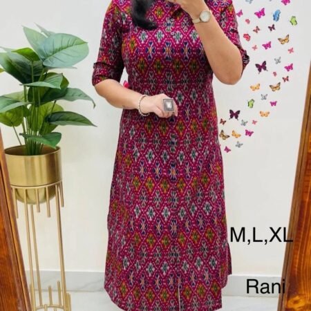COTTON ALINE PATTERN KURTI WITH POCKET 8