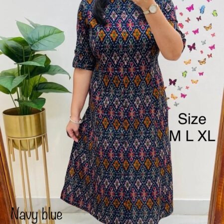 COTTON ALINE PATTERN KURTI WITH POCKET 4