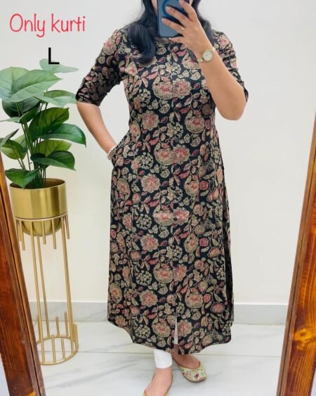 COTTON ALINE PATTERN KURTI WITH POCKET 7